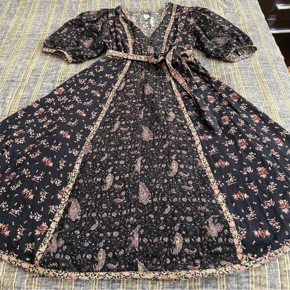 La Vie Rebecca Taylor Floral Print Maxi Dress Size L - Picture 4 of 11